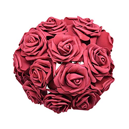 FSYX Flor Artificial 7cm Rosa Blanca Artificial PE Espuma Rosa Decoración de...