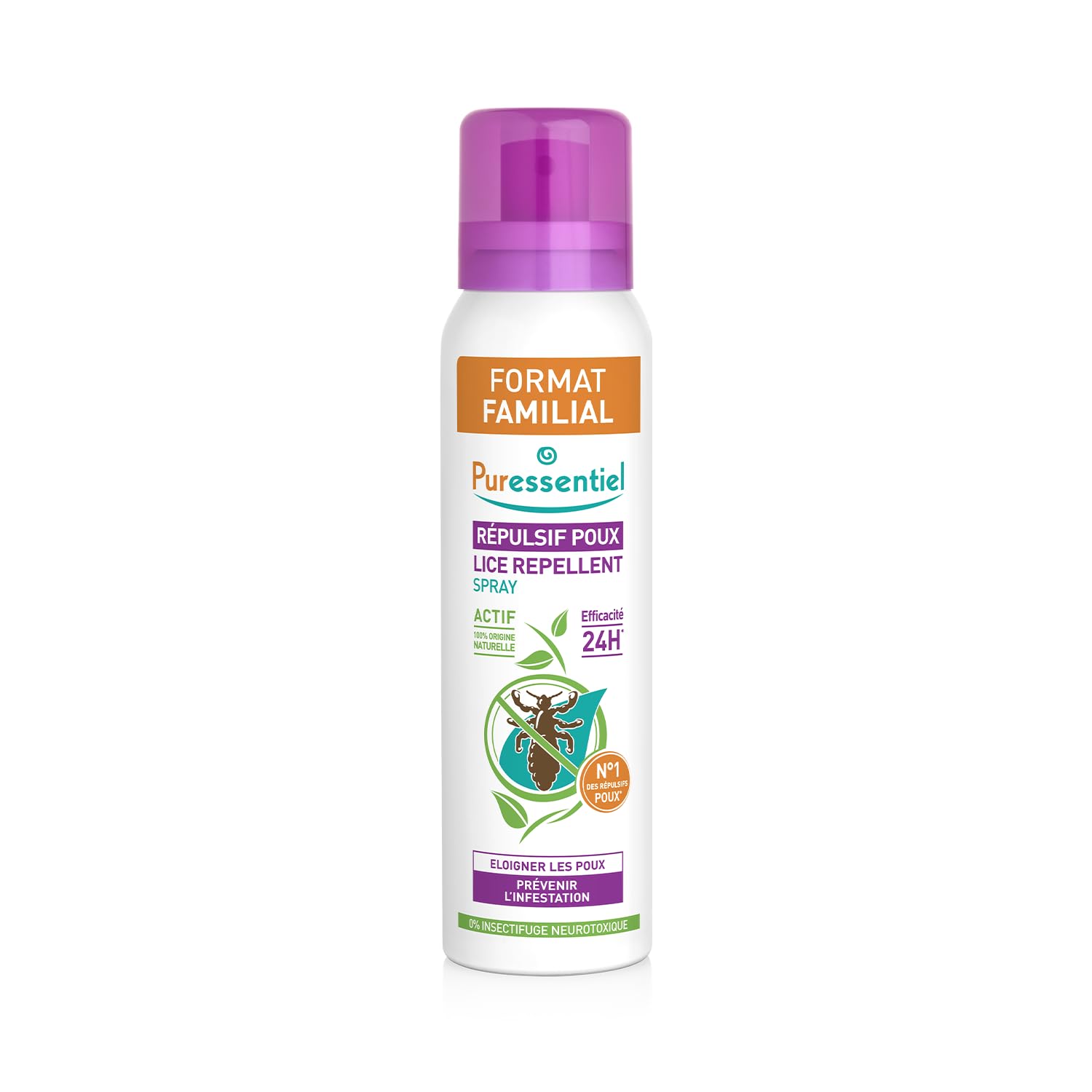Puressentiel Lice Repellent Spray 200 ml - Head lice repellent - 24H effective protection - 100% natural origin