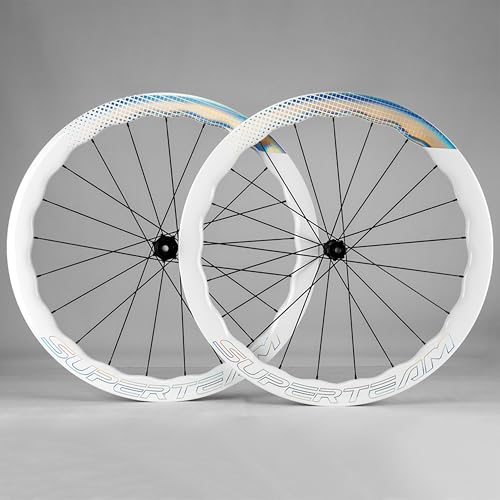 SUPERTEAM Carbon Disc Wheel 50CU-28-CC Tubeless 700C Cycling Wheel (FIT for Shimano, QR 9 * 100-10 * 135MM)