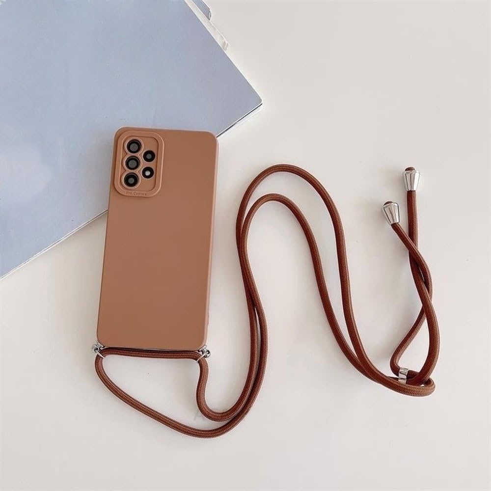 Étui silicone cordon Samsung A31 marron pour ne plus perdre son GSM - 8