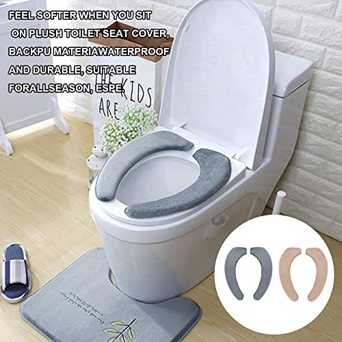 Gukasxi WC-Sitzbezug, 2 Paar Toilettensitzbezug Dicker Und Wärmer Wc-Sitz Pad WC Wärmer Pad, Waschbarer WC Abdeckung Cover Pad Toilettensitzkissen – Bild 7