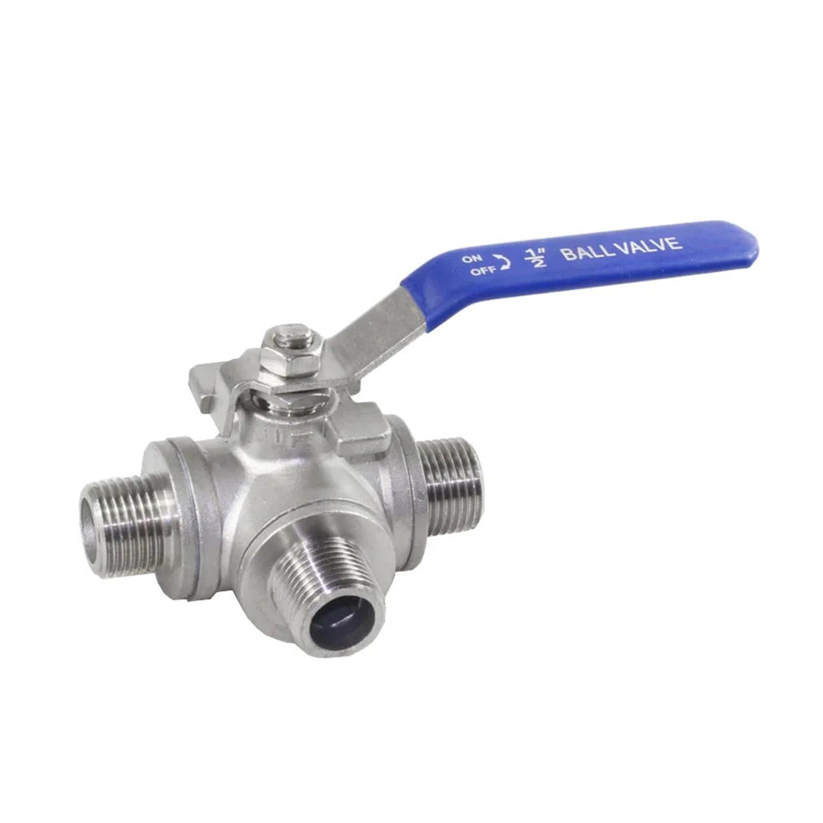 Valvola a sfera con maniglia in acciaio inossidabile 304 da 1/2" e 3/4" con filettatura maschio BSP, valvola a sfera a tre vie(3/4",T Type)