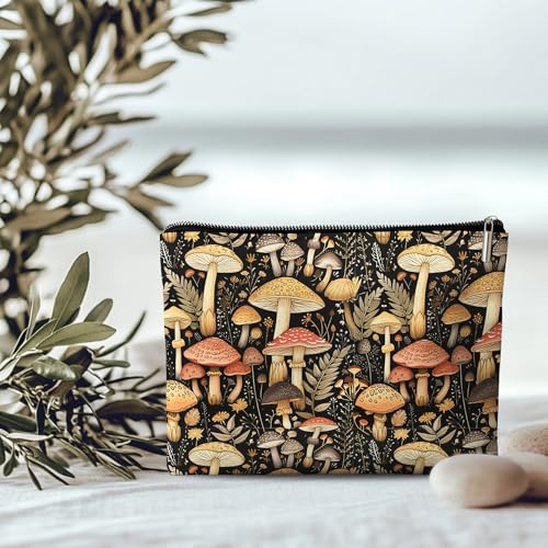 Mushroom Gifts for Women Makeup Bag, Gifts for Mushroom Lovers Organizer Bag. 10x7 Inches4