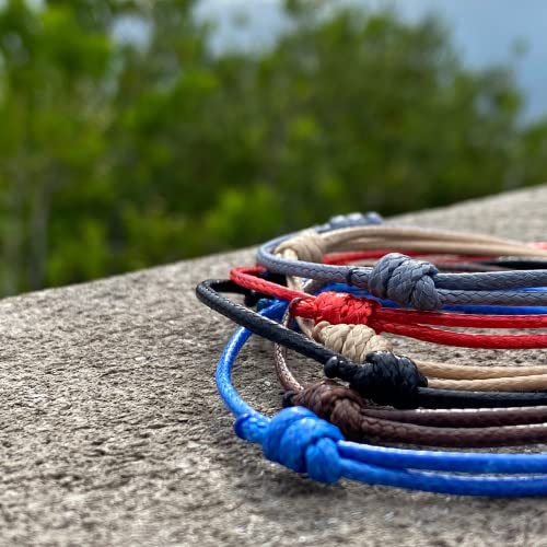 Wax Nylon Cord Bracelet For Men Or Women - Surfer Friendship String Unisex Adult Waterproof Boy Girl Gift (One Size, Gray) #TOP4