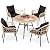 YITAHOME 5-Piece Outdoor Patio Furniture Dining Set, All-Weather Rattan Conversation Set with Soft Cushions and Plastic Wood Tabletop Dining Table for Backyard Deck (Light Brown + Black)