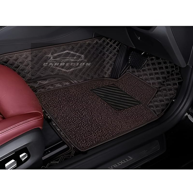 Image of 7D Car Mat for Nissan TEKTON - 5 Seater | Coffee & Biege | 7D Ultra Premium PU Leather II Double Stitching II Fully Customise Fit Car Floor Tray Mats