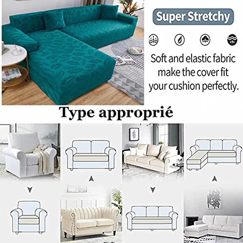Housse de canapé en forme de L extensible et durable pour protéger un grand divan d'angle - 5