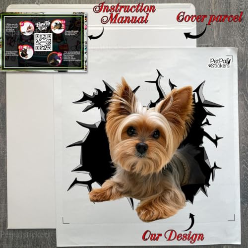 Image of Vinyl Dog Car Decals for Women - Stickers and Gift for Dog Lovers (Yorkie Sticker)