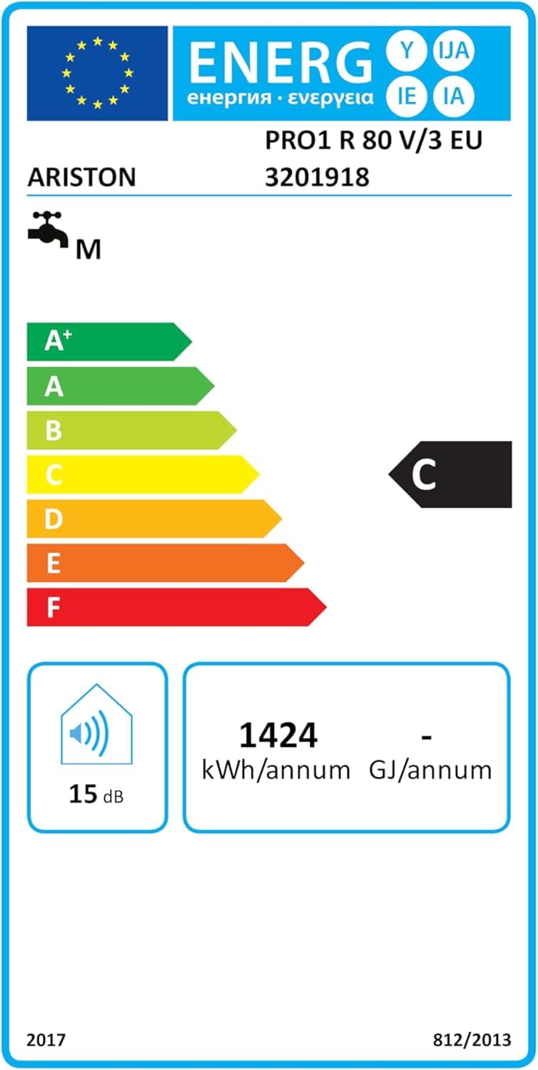 Ariston Pro1 R Scaldabagno Elettrico 80 Litri | Verticale, Resistenza Corazzata Sommersa - Regolazione della Temperatura Esterna e Meccanica