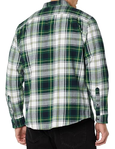 Image of Amazon Essentials Men's Regular Fit Long-Sleeve Flannel Shirt, Soft Brushed Cotton, Lightweight yet Warm