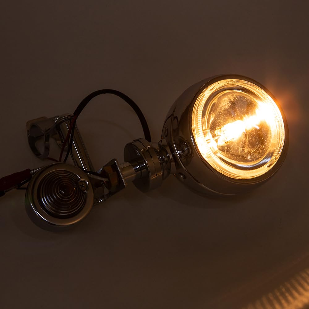 1 Ensemble Chromé Feux Additionnels Moto Phare Additionnel Moto Led Clignotants Avant Compatibles Avec Shadow VT 750 1100 VTX 1, etc