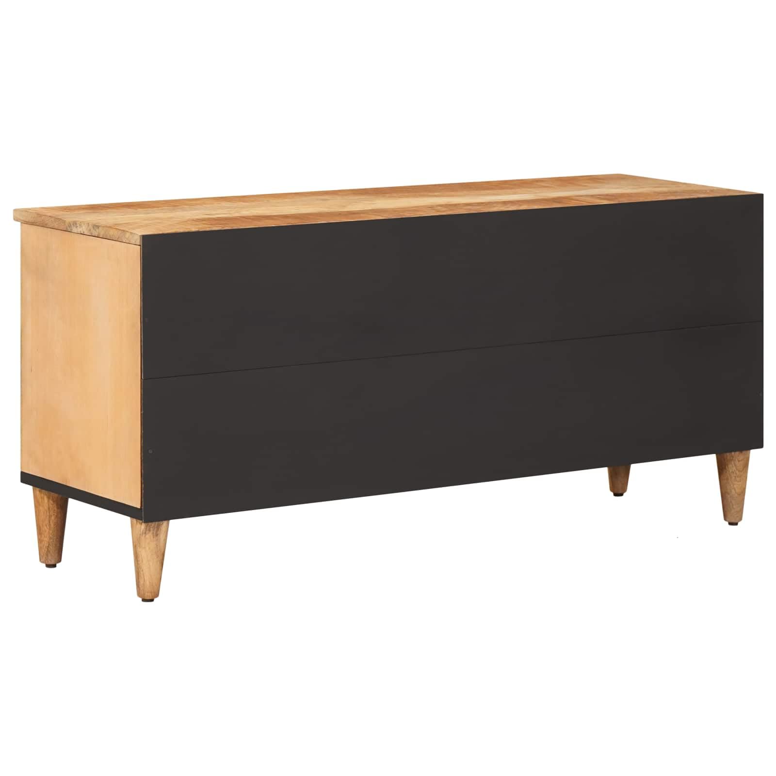 Mueble de almacenamiento de madera de mango macizo, marrón, 100 x 33,5 x 46