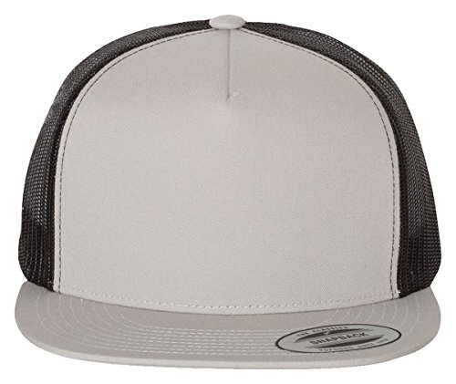 Flexfit Yupoong Classic Two Tone Trucker Snapback Hat - 6006 by (One Size, Silver/Black)
