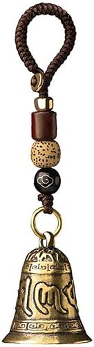 Campana de latón vintage de seis palabras Campana Llaveros budista tibetano Meditación Campana Lanyard Car Colgantes Colgantes Accesorios