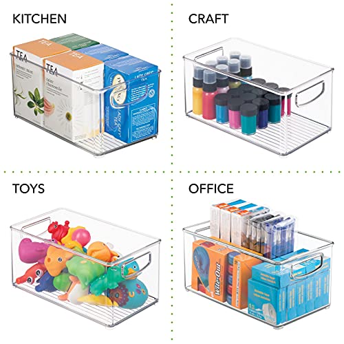 mDesign boîte de rangement en lot de 2 pour accessoires de bricolage – caisse plastique avec poignées à utilisations multiplies – casier de rangement résistant pour perles, cotons, etc. – transparent - Image 7