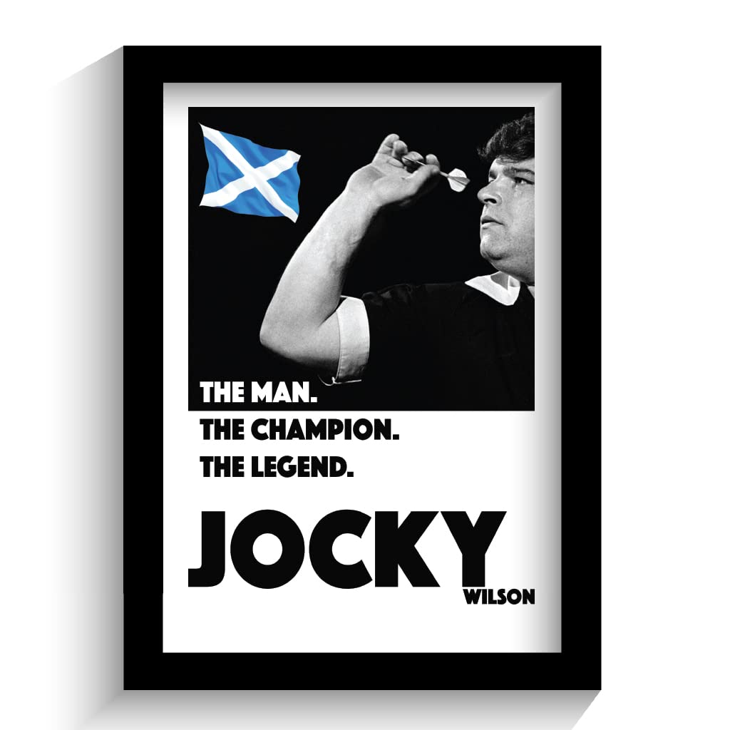 The Football Print Room Black Darts Legend Jocky Wilson Framed Print