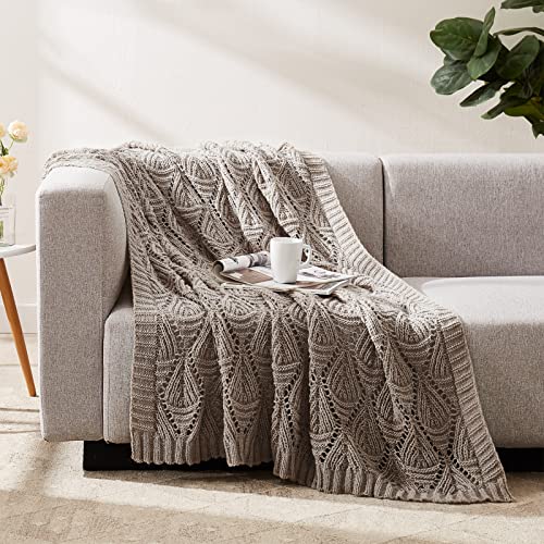 Wrensonge Camel Cable Knit Throw Blanket, 50X60 Diamond Hollow-Out Design Knitted Throw Blanket For Couch, Bed, Sofa, Chair Cozy Warm Lightweight Outdoor Bedroom Decorative Blankets For Men Women #TOP5