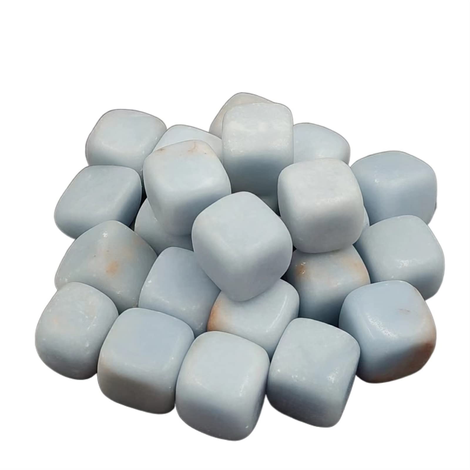 GEILSK Cristal Naturel Brut 100g en Vrac Naturel Bleu angélite Cube Pierres dégringolées Quartz Cristal gemme spécimen décoration de la Maison
