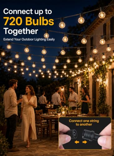 Guirnaldas luminosas de exterior LED G40 de 45 metros impermeables de 2700K 4