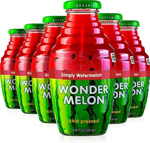 Wonder Melon Organic Watermelon Juice, 8.45oz (6 Pack) 100% Juice, Cold Pressed