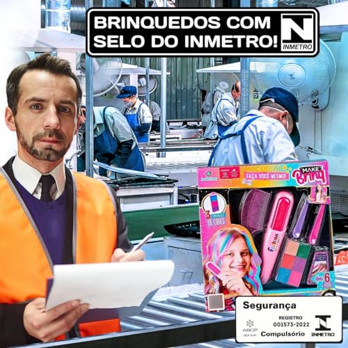 Kit de beleza brinquedo camarim infantil presente menina 3 anos faz mechas coloridas prancha de cabe