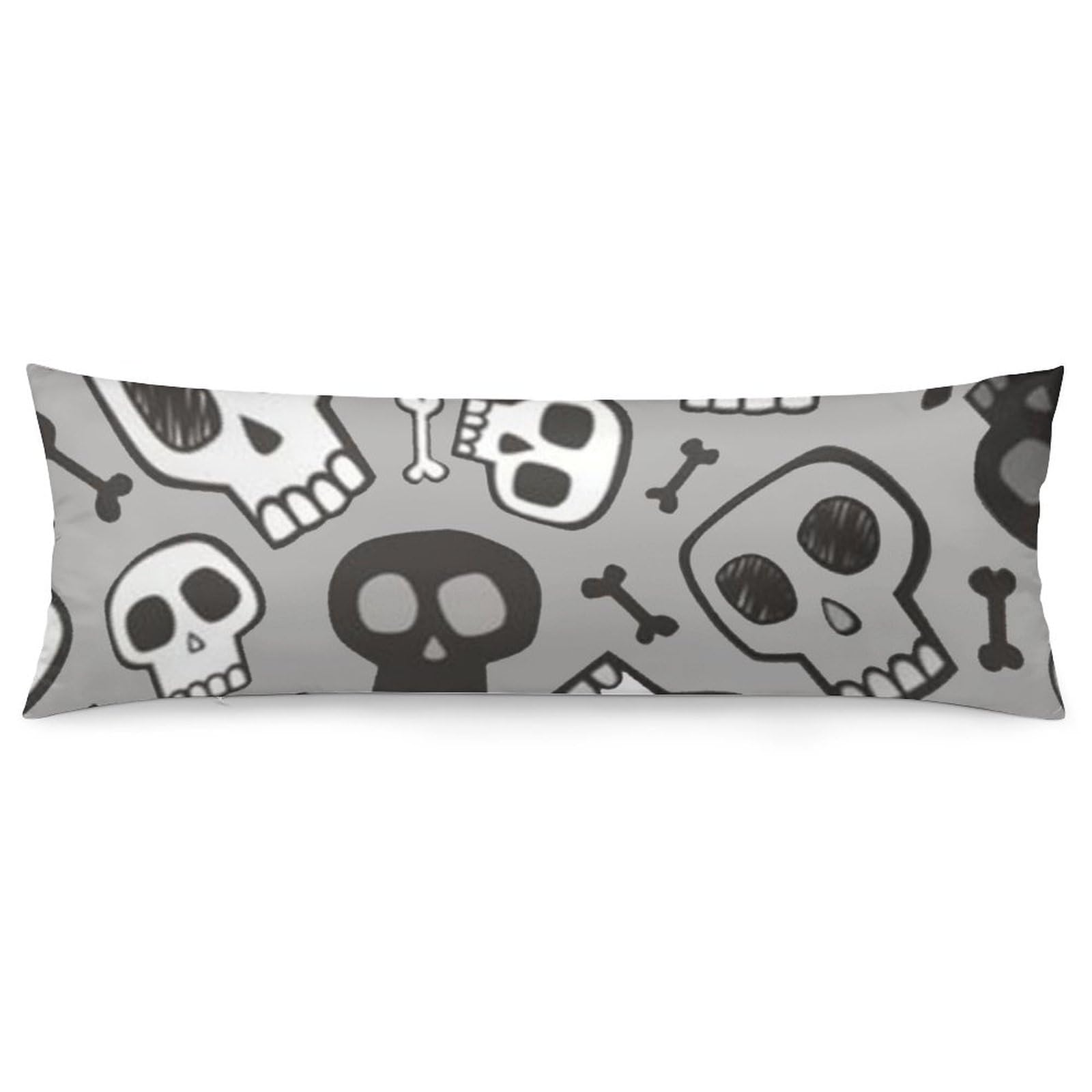 Halloween Skull and Bones Body Pillow Cover Lightweight Long Pillow Case for Cushion Sofa Living Room Bed 20