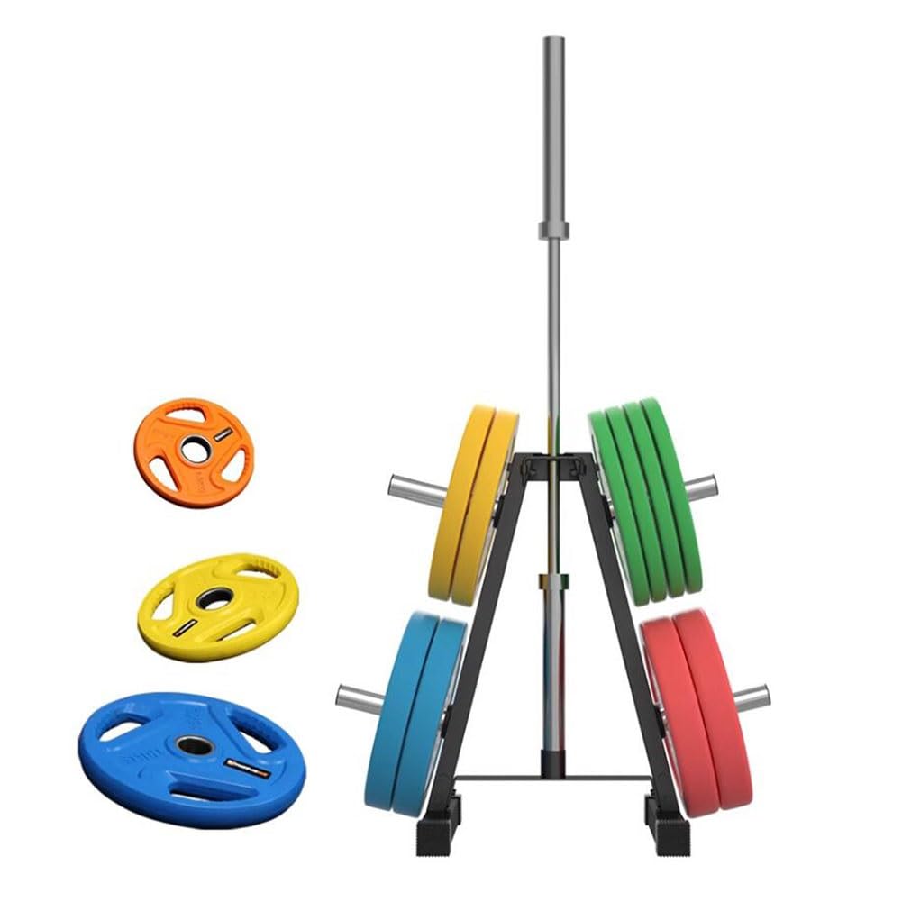 ERoomQ Floor Stand Bumper Plate Holder, Home Gym Barbell Storage A-Frame Organizer for Men Women Bars Display Holder/Organizer Tree