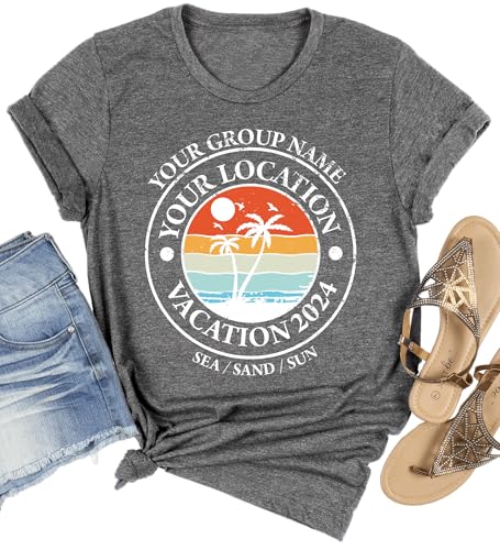 Custom Summer Shirt for Family Reunion Shirts Family Matching Tshirts Personalized Family Vacation Shirts Beach Shirt for Group 2025 Summer T-Shirts