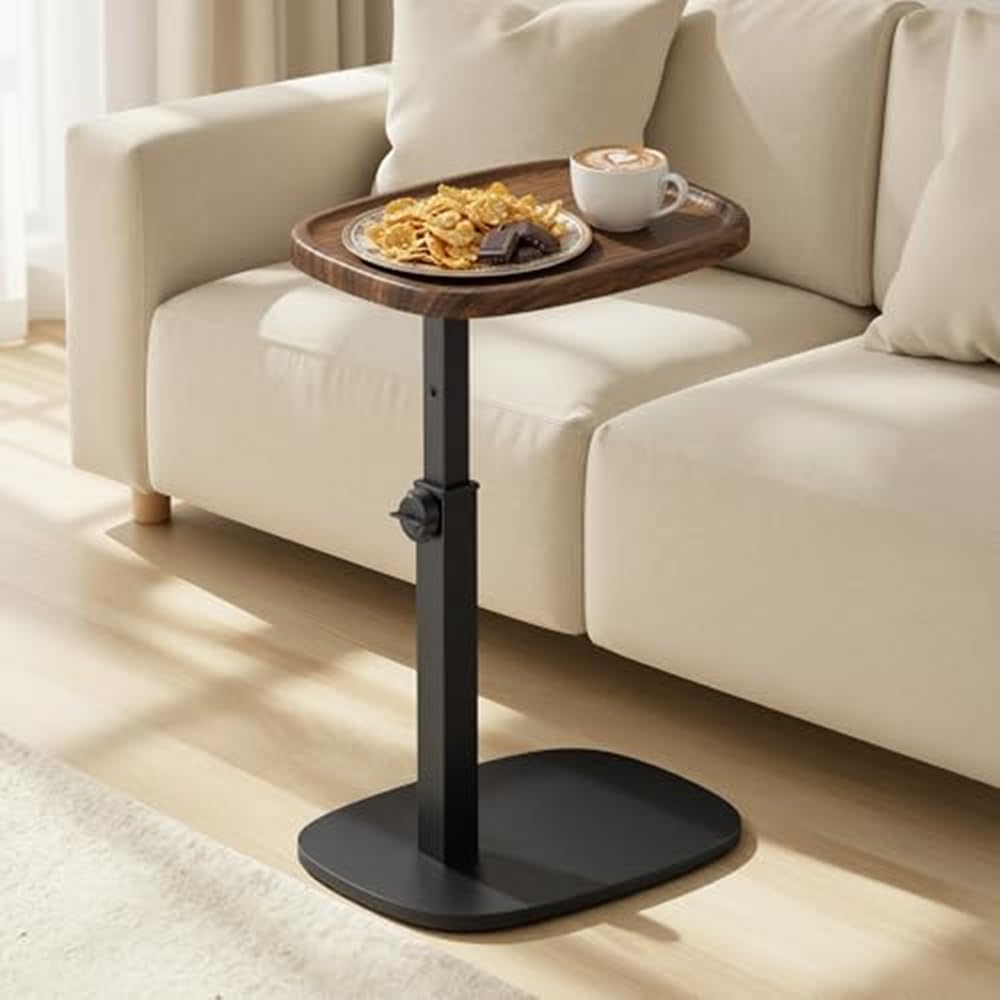 Mesa auxiliar en forma de C VASAGLE ajustable de 30x40 cm para sofa negro tinta