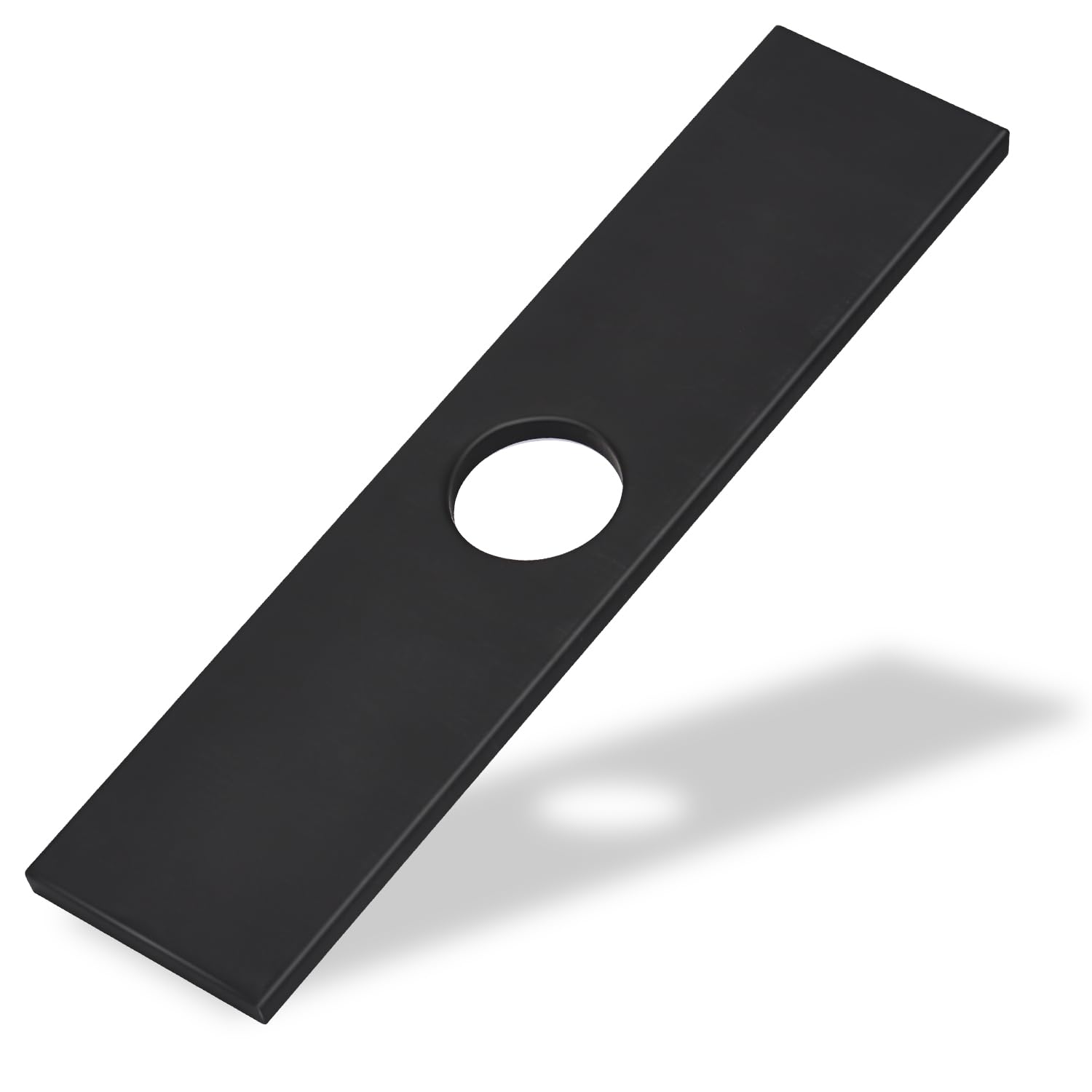 Plaque de pont carrée noire 25,4 cm pour robinet d'évier de cuisine en acier
