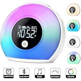 Inteligente reloj despertador - La estela actualizado hasta el reloj de alarma de luz le permite ajustar el color de la luz, el brillo, tonos de llamada y volumen de alarma, que es más fácil de usar para sus diferentes necesidades. También se puede activar por completo fuera de la luz y luego ligeramente pat para encender la luz ..