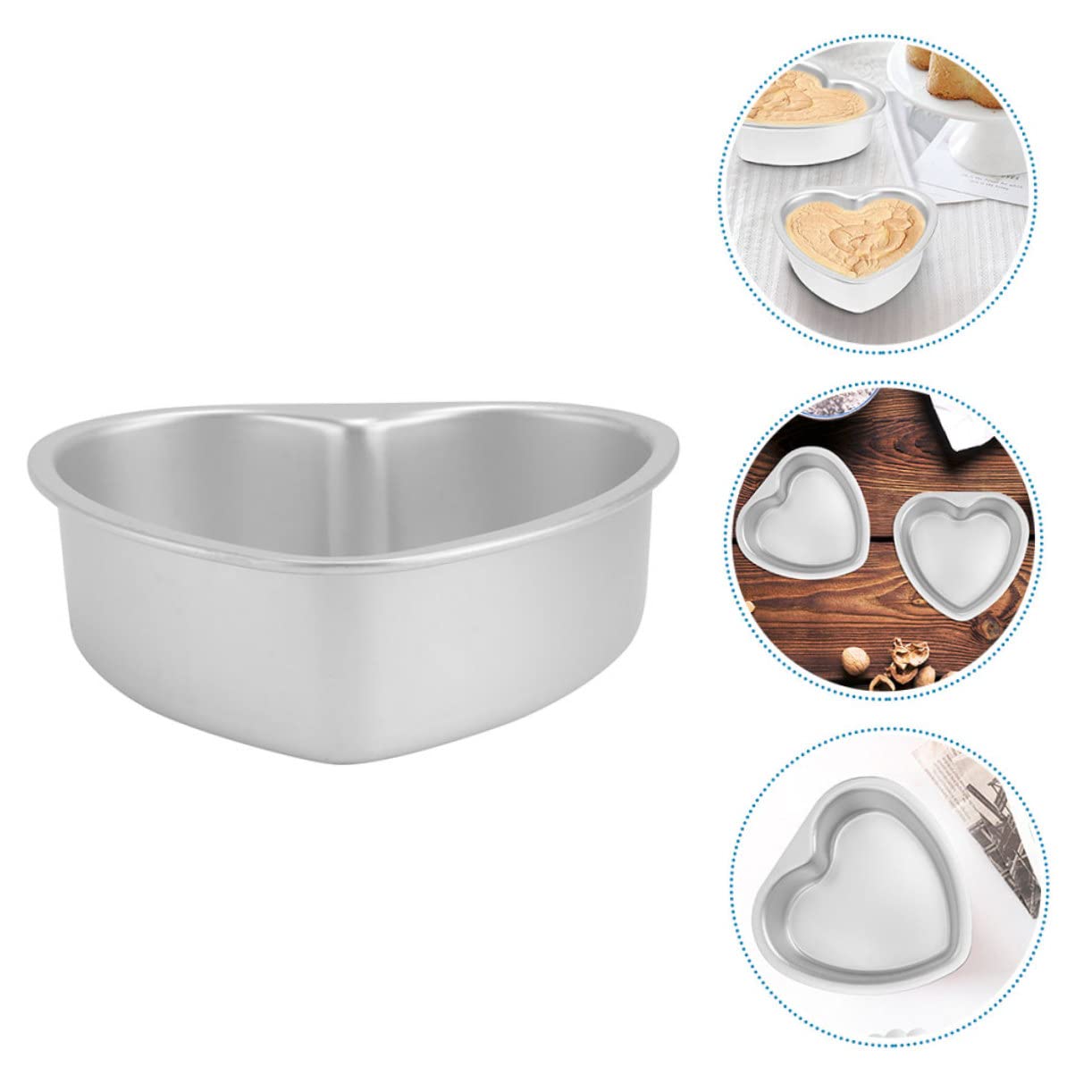 ABOOFAN Moules à Gâteau de Cœur 2 Pièces Alliage D’aluminium