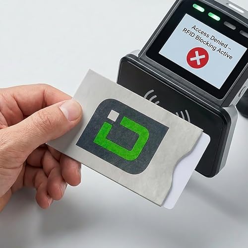 Image of RFID Blocking Credit Card Sleeve Protectors - USA Made Slim Wallet Inserts for Credit Cards, Debit Cards & ID Protection (5, Logo 5 Pack Tyvek)