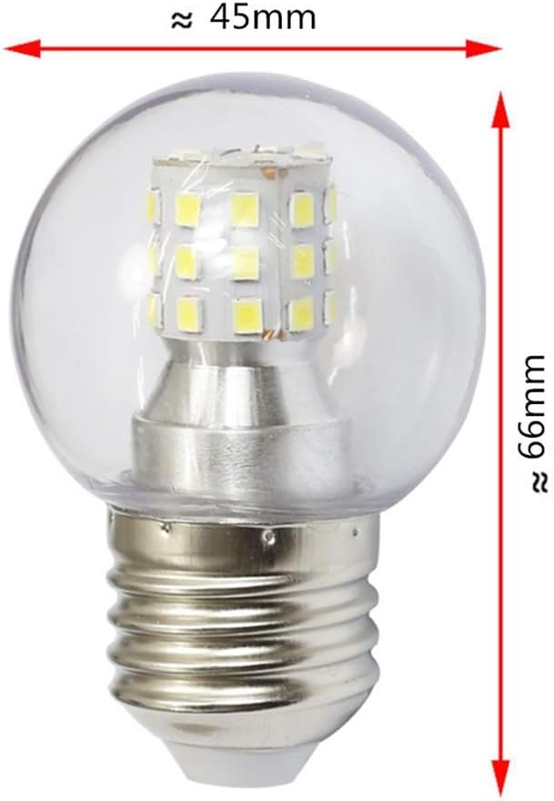 A15 LED Bulb G45 7W Mini Globe LED Bulb LED Candelabra Bulb for Ceiling Fan Decorative Lights, E26/E27 Medium Base,7W(60W Equivalent),AC85-265V,Not Dimmable,Warm White 3000K,6 Pack