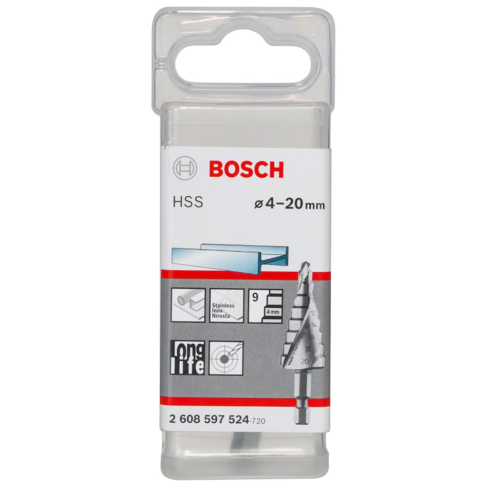 Bosch 2608597524 4/6/8/10/12/14/16/18/20 mm HSS Step with 1/4Inch Hex
