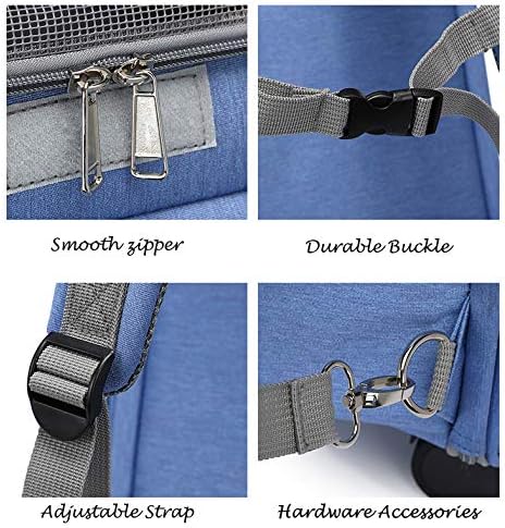 Miniatura 7 de Mochila transportadora de mascotas con ruedas, cochecito de mascotas, transportador de viaje, asiento de automóvil para perros pequeños, gatos,