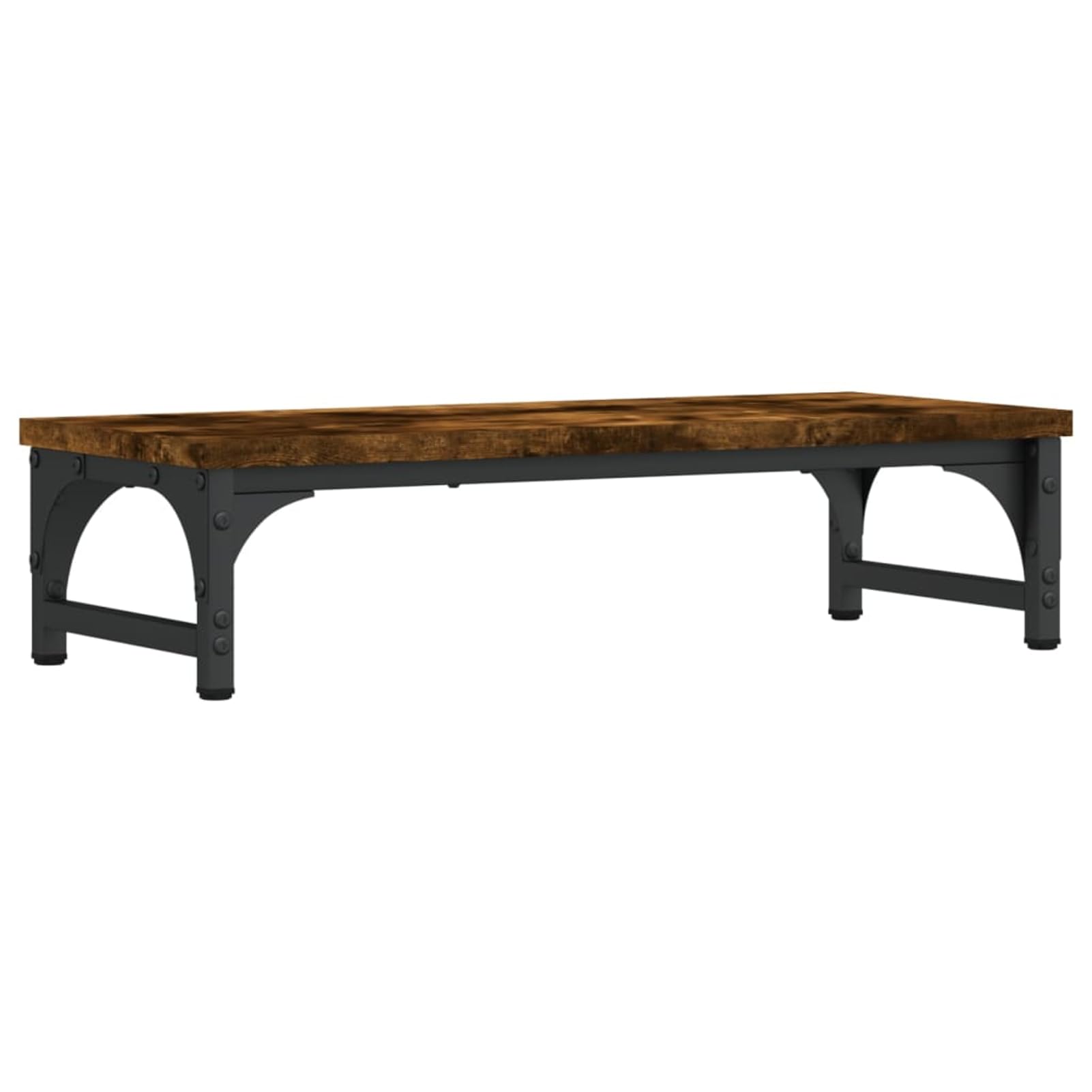 Homgoday Supporto per Monitor in Legno Multistrato Rovere Fumo 55x23x14 cm - Alza Monitor Ergonomico con Piedini Regolabili, Ripiano per Tastiera