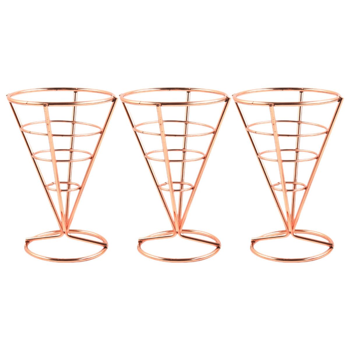 KICHOUSE 3Pcs French Fries Cone Basket Holder Snack Display Stand for Appetizers Fried Chicken Snacks Finish for Kitchen Restaurant and Parties