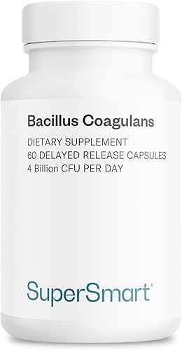 Supersmart Bacillus Coagulans Probiótico 4 mil millones de UFC por día (alta absorción) - Suplemento Lactobacillus Sporogenes | Sin OMG y sin gluten