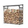 QUICK STAR Metalen haardhoutrek antraciet 143 x 70 x 145 cm tuin brandhoutrek 1,4 m³ / 2 slagerige brandhoutopslag…