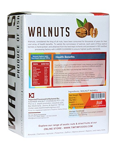 Image of N'Joy Californian Inshell Walnuts 1Kg| Walnuts Dry Fruits|Walnuts|Fresh Walnuts And With Shell For Snacking&Baking