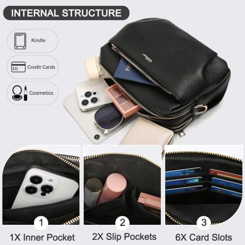 Image of Crossbody Bag for Women Vegan Leather Handbag Purse Anti Theft RFID