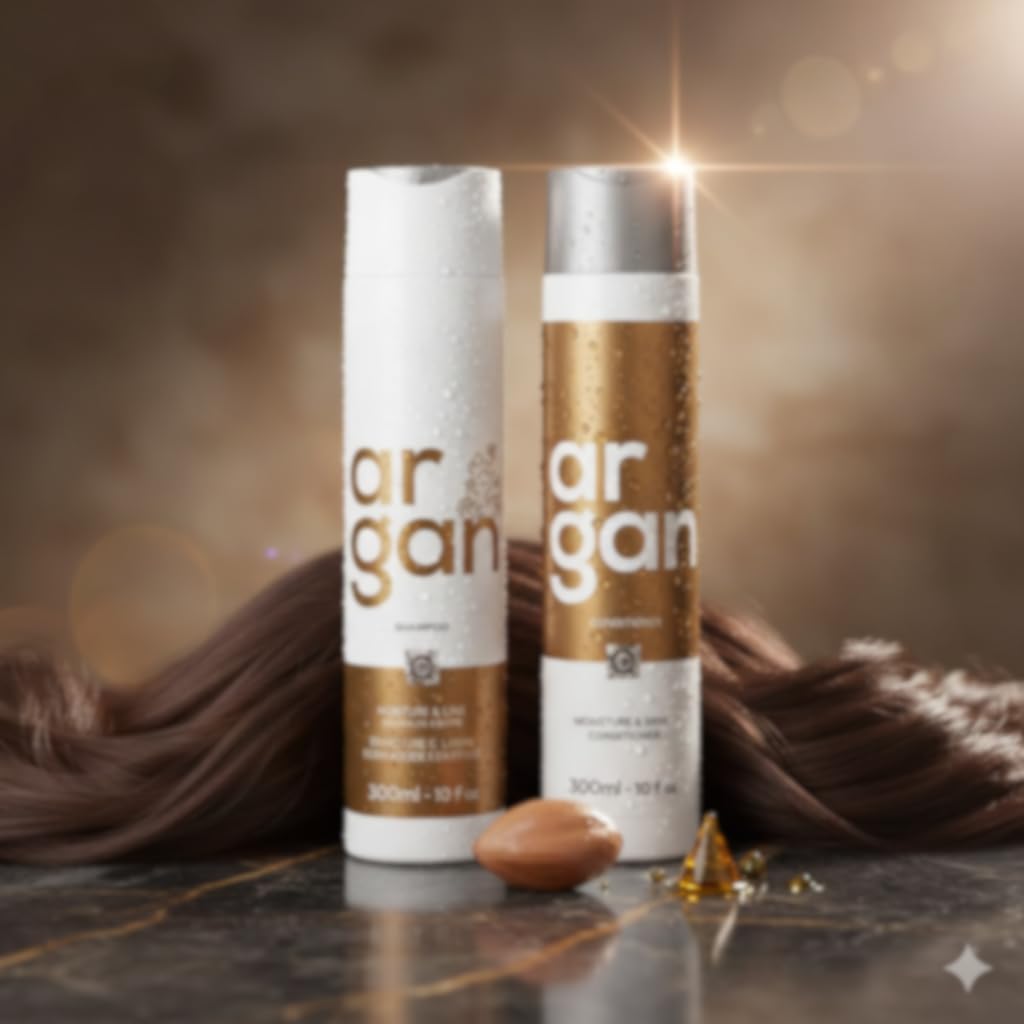 Argan Power Duo : Nourishing Shampoo & Reconstructing Conditioner | 300ml Pack of 2-image-22