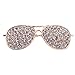 Produktbild ruikey Fashion Strass Sonnenbrille Brosche Pin Schals Halsband Clip Weihnachten Decor, goldfarben, 4.7×1.6cm