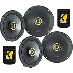 KICKER 46CSC654 – Two Pairs of CS-Series CSC65 6.5-Inch (160mm) Coaxial Speakers, 4-Ohm (2 Pairs)