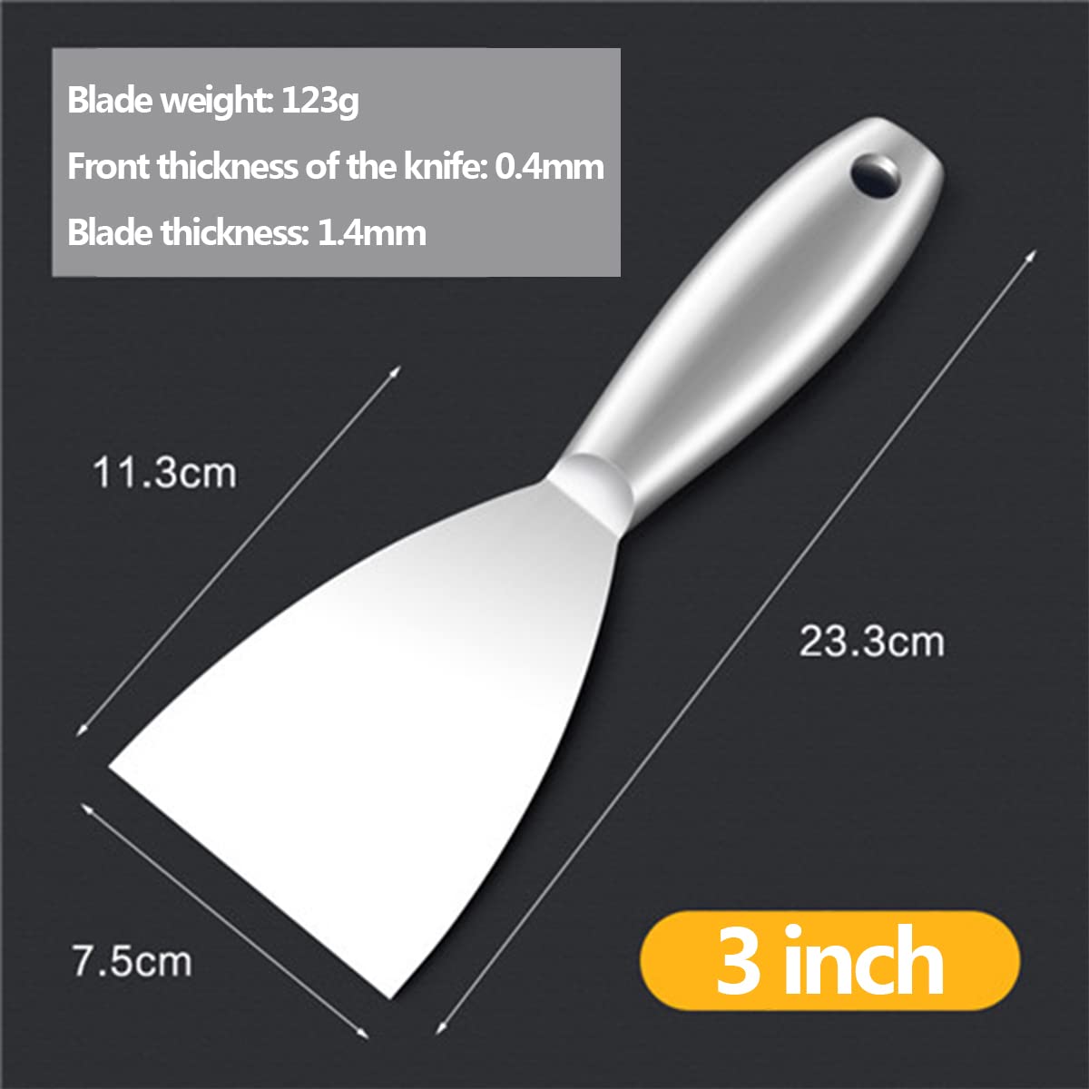 Coltello for raschietto for stucco, Coltelli for nastratura in acciaio inossidabile Raschietto for muro rigido in metallo for cartongesso con coltello for stucco rigido for cartongesso, mastice, decal