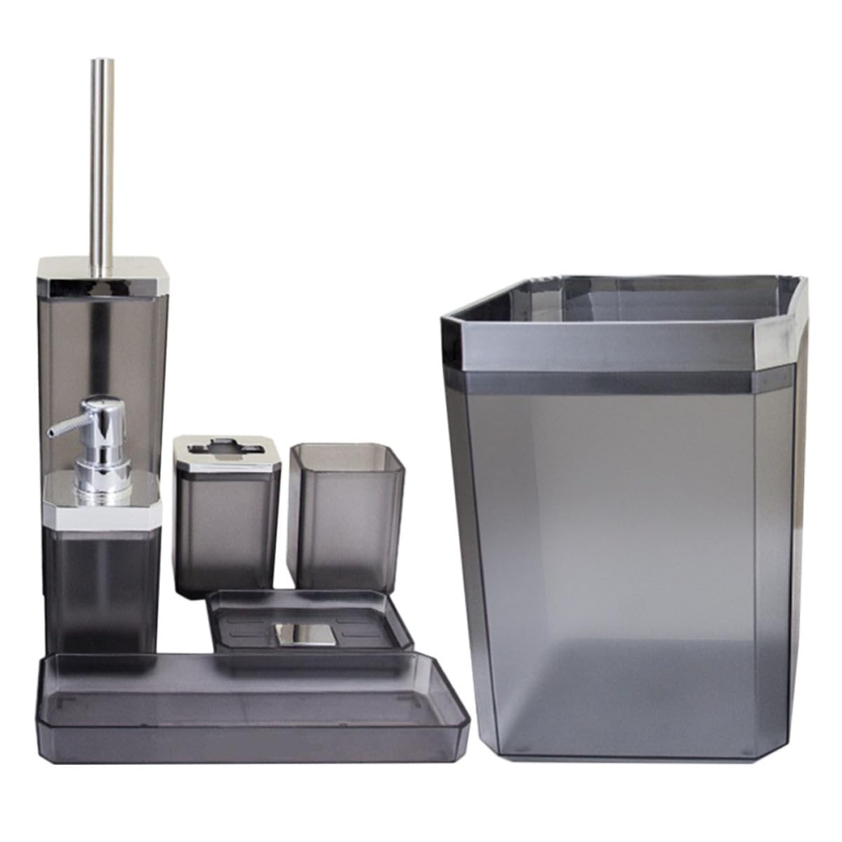 Alipis Set Accessori Bagno in Acciaio Inossidabile, Kit da Toilette Elegante per Hotel e Casa, Organizer per Articoli da Lavaggio Bagno