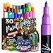 Acrylic Paint Pens for Rock Painting, Stone, Ceramic, Glass, Wood, Mugs, Metal, Fabric, Canvas (30 Pack) 28 Assorted Colors + Extra Black & White Acrylic Paint Markers. Extra Fine Tip 0.7mm