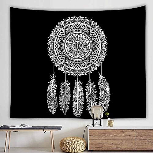 XM&LZ Ethnic Dreamcatcher Tapestry,Indian Mandala Wall Hanging Tapestries,Hippie Wall Art with Magic Feather,Art Print Mural Home Decor I 230x150cm(91x59inch)