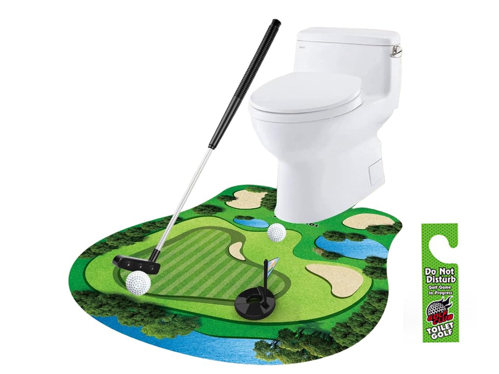Toilet Golf Game, Mini Golf novità Mini Golf Set, Regalo da Uomo Mini Golf, Mini Golf Divertente per Il Bagno, Golf Toilet Game Golf Game Set, Regali per Uomo, papà, Marito, Fidanzato